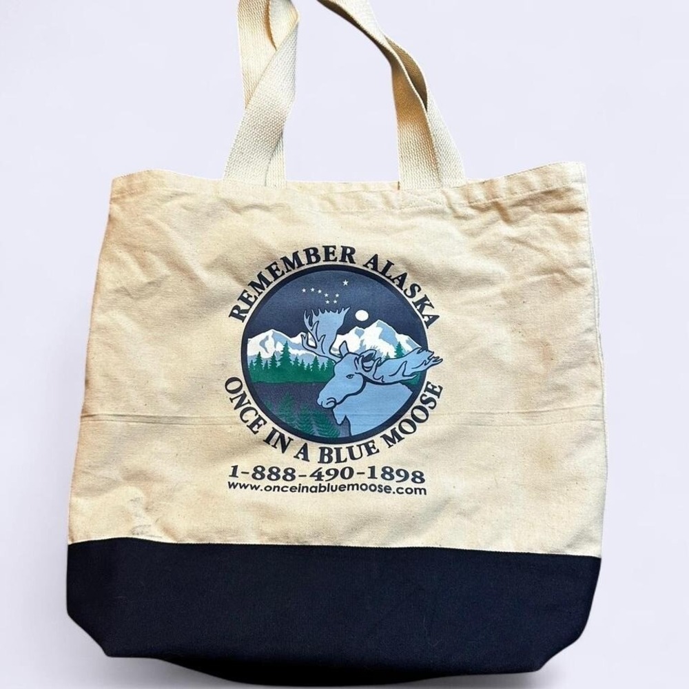 Vintage once in a‎ blue moose medium size tote bag
